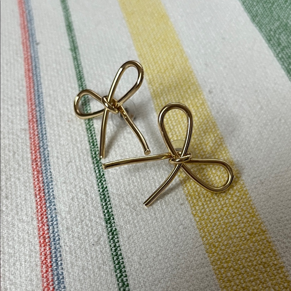 Gold Bow Tie Earrings